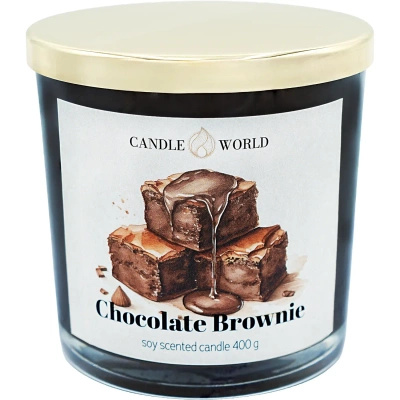 Candle World bougie parfumée de soja verre Chocolate Brownie 400 g
