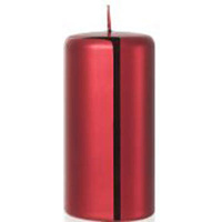 Červená metalizovaná dekorativní sloupová svíčka 150/70 mm FEM Candles