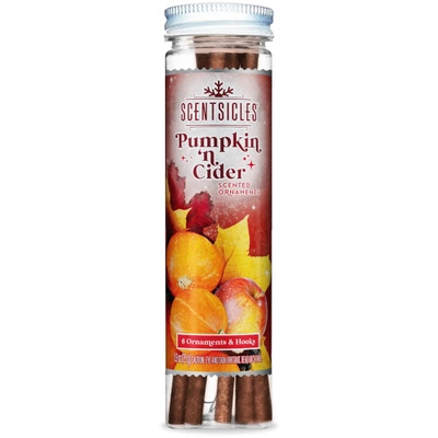 Scentsicles vonné tyčinky pro vánoční stromek pumpkin and cider vánoční závěsné dekorace 6 ks