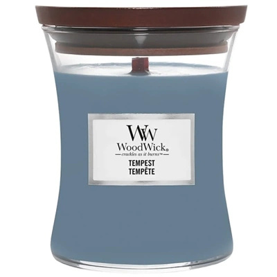 WoodWick medium scented candle with wooden wick woody 9.7 oz 275 g - Tempest