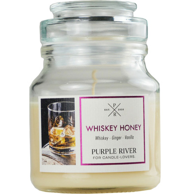 Candela di soia profumata Whiskey Honey Purple River 113 g