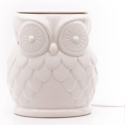 Brûleur de cire parfumée électrique céramique blanc lampe de nuit éclairage supplémentaire Hibou Candle Brothers Owl
