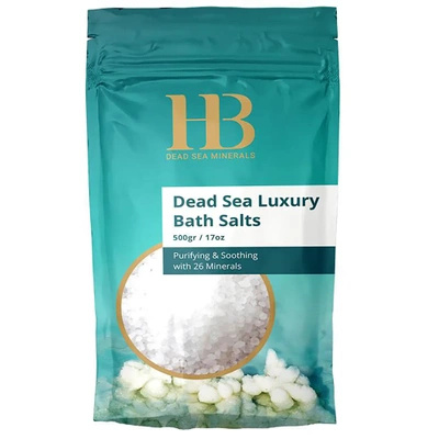Sel de bain naturel de la Mer Morte et huiles biologiques 500 g Santé & Beauté