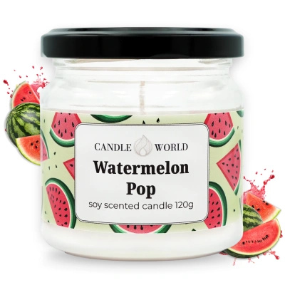 Candle World soja geurkaars Watermelon Pop 120 g Watermeloen