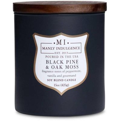 Bougie parfumée au soja pour homme mèche en bois Colonial Candle - Black Pine Oak Moss