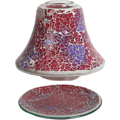 Juego de pantalla y soporte para velas Woodbridge - Crimson Crackle