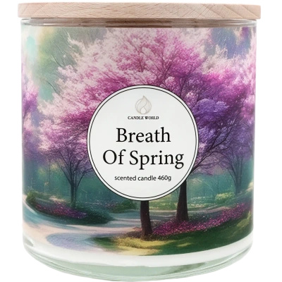 Candle World sójová vonná sviečka 3 knôty Breath of Spring 460 g Rose Geranium
