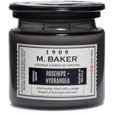 Sojowa świeca zapachowa słoik apteczny 396 g Colonial Candle M Baker - Rosehips Hydrangea