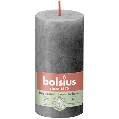 Bolsius candeliere rustico a tronco Rustic Shine 100/50 mm 10 cm - Grigio Tempesta