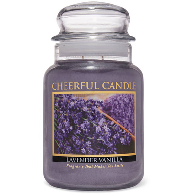 Cheerful Candle große Duftkerze im Glas 2 Dochte 24 oz 680 g - Lavender Vanilla