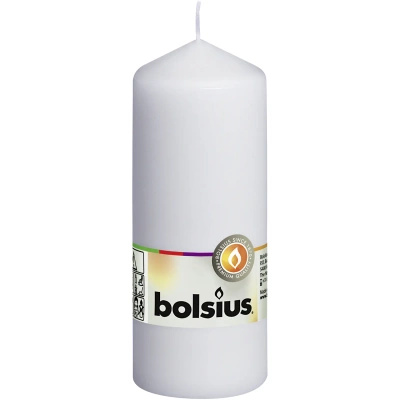 Bolsius solid pillar trunk candle unscented 15 cm 150/58 mm - White