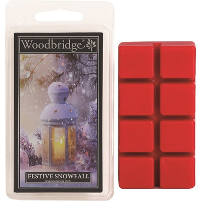 Cera profumata natalizia chiodi di garofano alla cannella Festive Snowfall Woodbridge Candle 68 g