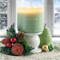 Colonial Candle Pop Of Color kvapioji sojų pupelių žvakė stiklinėje 3 dagčiai 14,5 uncijos 411 g - Mistletoe & Sage