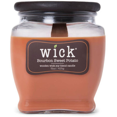 Осенняя ароматическая свеча соевого цвета с деревянным фитилем Colonial Candle Wick - Bourbon Sweet Potato
