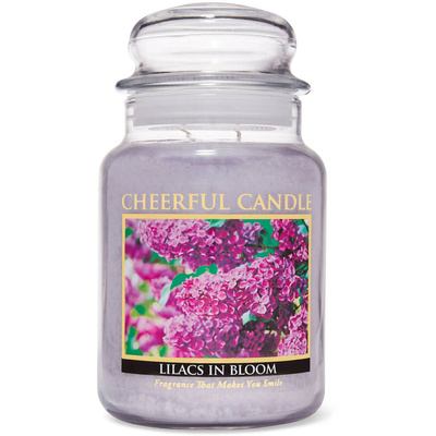 Cheerful Candle veľká vonná sviečka v sklenenej nádobe 2 knôty 24 oz 680 g - Lilacs in Bloom