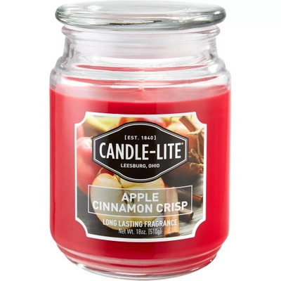 Grande bougie parfumée en verre tarte aux pommes Cinnamon Crisp Candle-lite 510 g