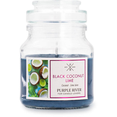 Sojowa świeca zapachowa w szkle kokos limonka Black Coconut Lime Purple River 113 g