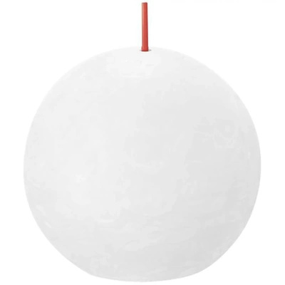 Bolsius rustic round ball solid candle Rustic Shine 76 mm - Frosty White Cloudy White