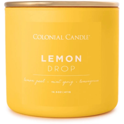 Soy scented candle in glass 3 wicks - Lemon Drop Colonial Candle