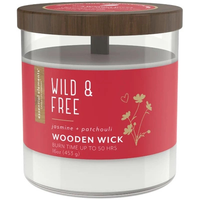 Candela profumata per aromaterapia grande in vetro con stoppino in legno Wild Free Candle-lite 454 g