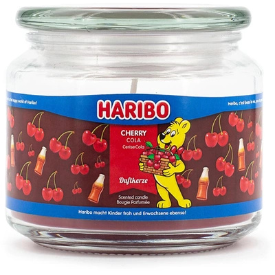 Haribo świeca zapachowa w szkle Cherry Cola wiśniowe żelki 300 g