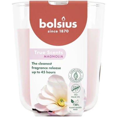 Bolsius True Scents kvapnioji stiklinė žvakė 97/83 mm - Magnolija