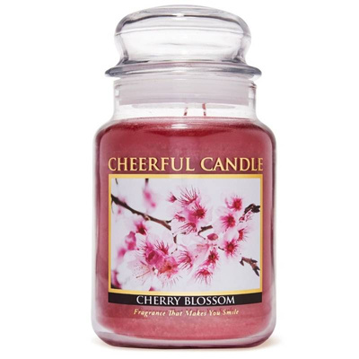 Cheerful Candle große Duftkerze im Glas 2 Dochte 24 oz 680 g - Kirschblüte