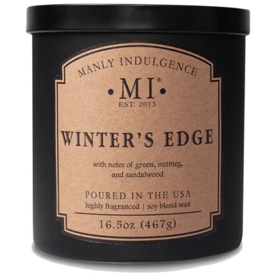 Sojová vonná svíčka pro muže v černém skle Winters Edge Colonial Candle 467 g