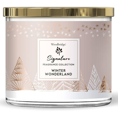 Woodbridge Signature Collection grande bougie parfumée 3 mèches en verre 410 g - Winter Wonderland