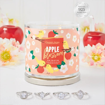 Candela per gioielli Charmed Aroma 12 oz 340 g anello - Apple Blossom