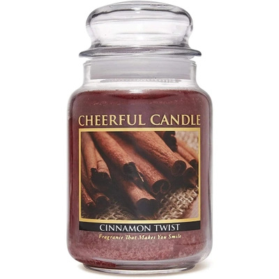 Vonná svíčka ve skle velké skořice Cinnamon Twist Cheerful Candle 680 g