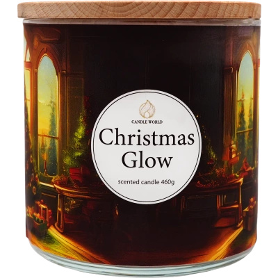 Candle World sójová vianočná vonná sviečka 3 knôty Christmas Glow 460 g