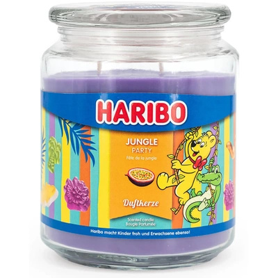 Haribo grote geurkaars in glas Jungle Party exotische vruchten 510 g