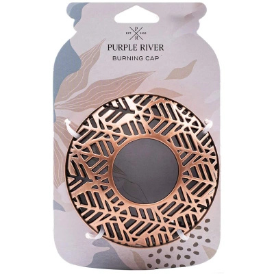 Bougie couvercle avec un motif de feuille métal cuivre Leaf Copper Purple River