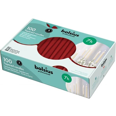 Bolsius kaštoninė stalo žvakė su smaile 245x24 mm 100 vnt