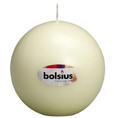 Bolsius unparfümierte Klumpenkerze Kugel 70 mm - Creme