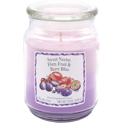 Duża owocowa świeca zapachowa w szkle 3 zapachy w 1 Sweet Nectar Flirty Fruit Berry Bliss Candle-lite 538 g