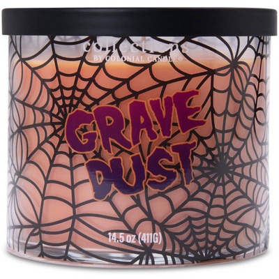 Duża świeca zapachowa sojowa w szkle 3 knoty Halloween z kolekcji Haunted 14.5 oz 411 g - Grave Dust