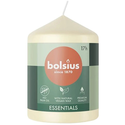 Bolsius solid pillar trunk candle unscented 80/58 mm Essentials - Soft Pearl Soft Pearl