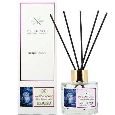 Bâtonnets parfumés dans une bouteille en verre emballés dans une boîte Magical Forest Purple River 100 ml