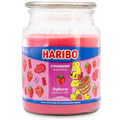 Haribo grande candela profumata in vetro - Fragola Strawberry Happiness