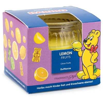 Vela aromática en una caja caramelos de limon Haribo Lemon Fruits 85 g