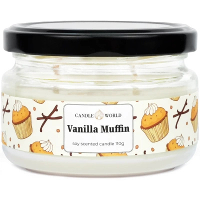 Candle World soja geurkaars pot Vanilla Muffin 110 g Vanille