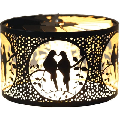 Coperchio girevole per candele metallo Doves Black and Gold Woodbridge