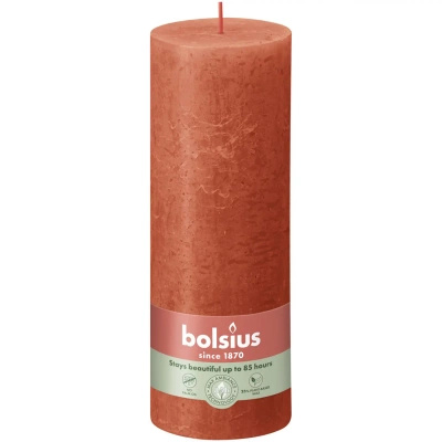 Bolsius rustic trunk candle post Rustic Shine 190/68 mm 19 cm - Earthy Orange Earthy Orange