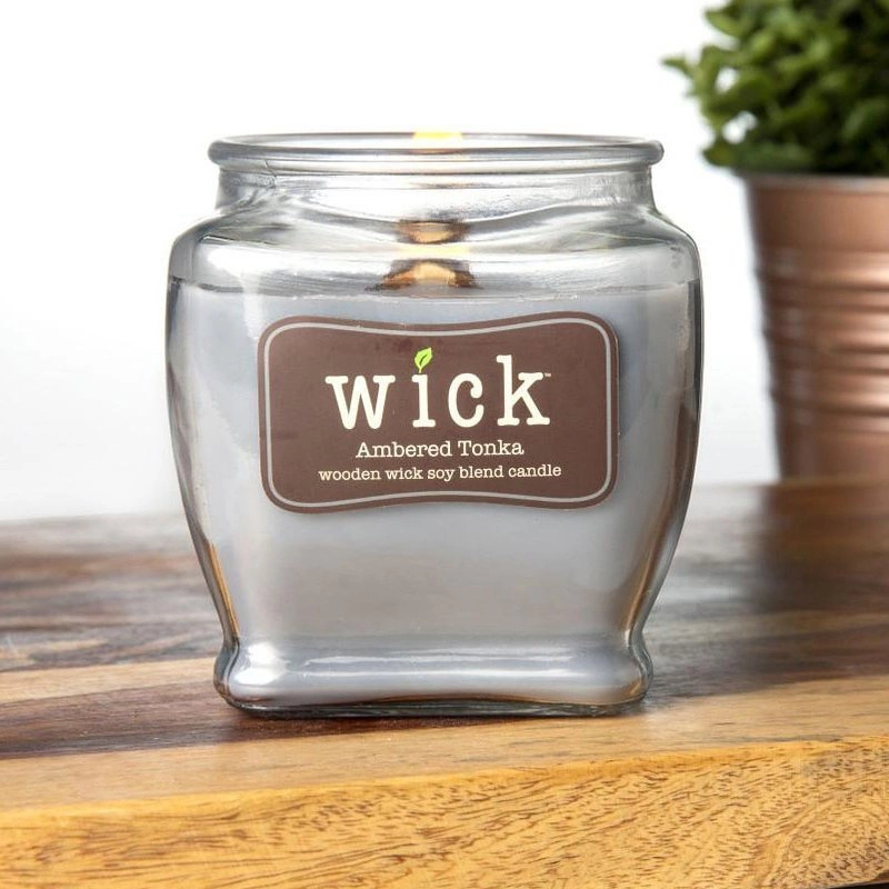 Wick Ambered Tonka Jar Candle - Gray 15 oz