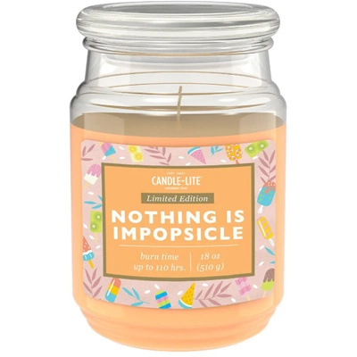 Grande bougie parfumée orange en verre Nothing Is Impopsicle Candle-lite 510 g