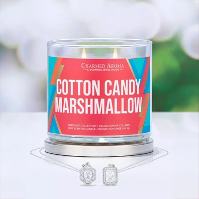 Žvakė su papuošalais Karoliai Charmed Aroma - Cotton Candy Marshmallow