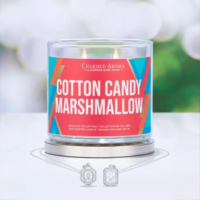 Świeczka z biżuterią Naszyjnik Charmed Aroma - Cotton Candy Marshmallow