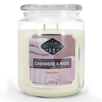 Duża zimowa świeca zapachowa w szkle Cashmere & Wool Candle Brothers 510 g